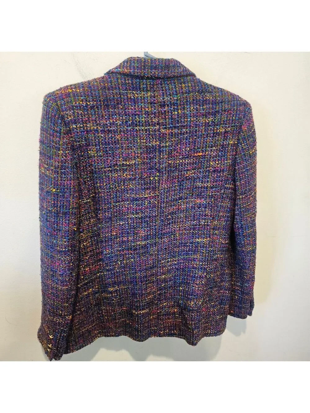 Women's Unbranded Purple Multicolor Tweed Blazer Jacket Size 10